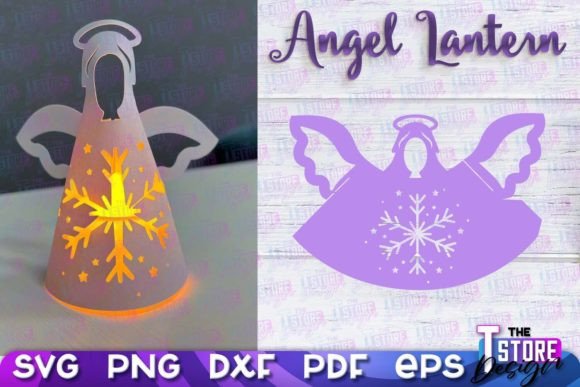 Angel Lantern SVG Paper Cut SVG SVG for Crafts & Content