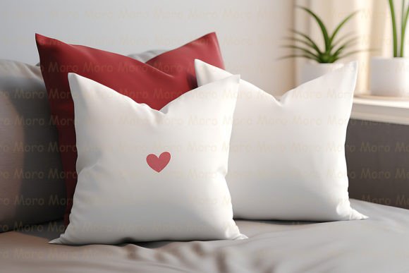Couple of Valentine S Pillow Mockup for Pillows Amp Branding