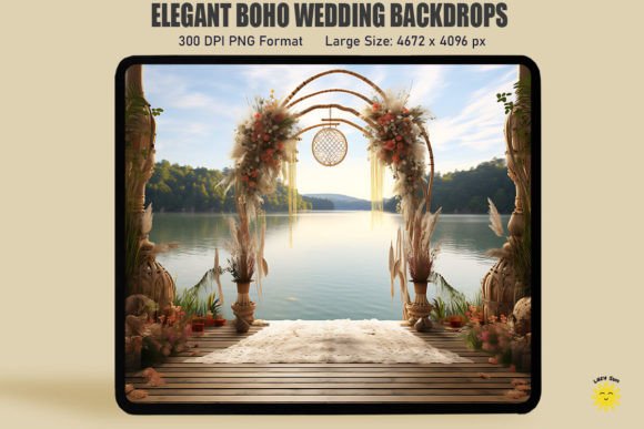 Elegant Boho Wedding Backdrop for Modern Backgrounds