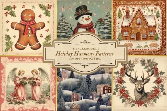 Holiday Harmony Patterns: Seasonal Backgrounds for Modern Design