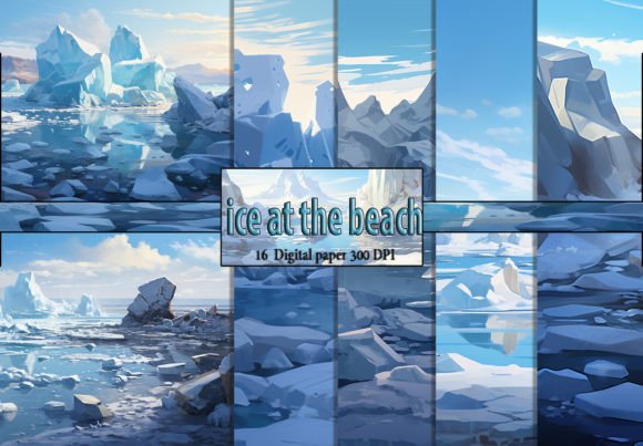 Ice at the Beach Backgrounds for Handmade Projects