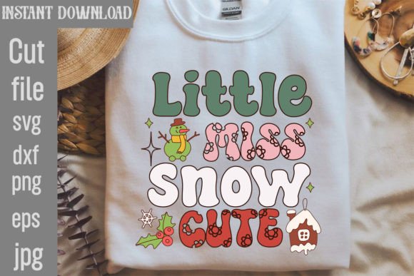 Little Miss Snow Cute Retro PNG Sublimation for T-Shirt Designs