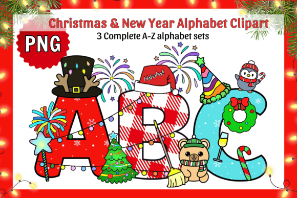 New Year Alphabet Sublimation for Crafts and Content