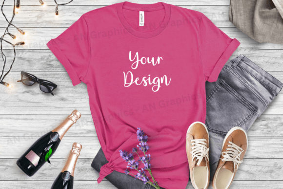 New Year Bella Canvas Mockup - Berry for T-Shirts & Crafts