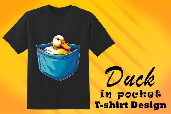 Pocket Duck T-Shirt Design for POD in T-Shirt Designs