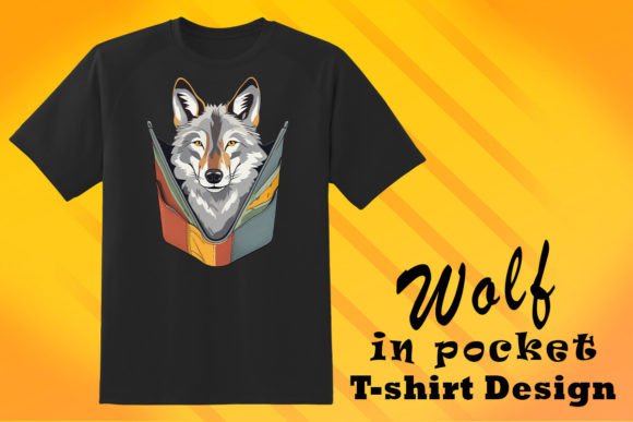 Pocket Wolf T-Shirt Design for POD: A Review of T-Shirt Designs