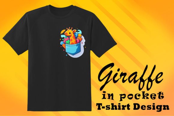 Printable T-Shirt with a Playful Giraffe for T-Shirt Designs