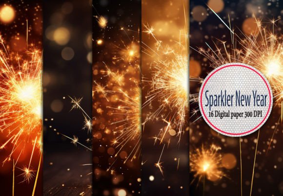 Sparkler New Year Background for Modern Designs