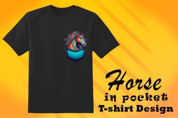T-Shirt Design Featuring a Pocket Horse for T-Shirt Designs