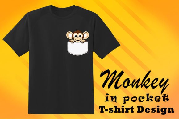T-Shirt Design Featuring a Pocket Monkey for T-Shirt Designs