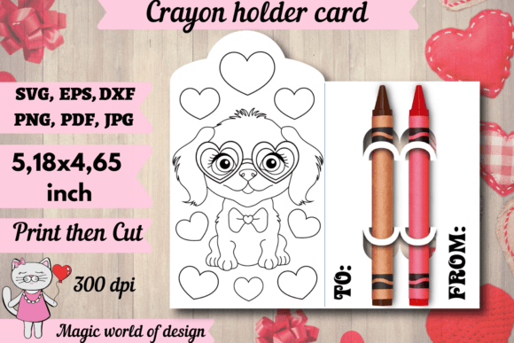Valentine s Day Dog Coloring Card Holder & Coloring Pages Amp